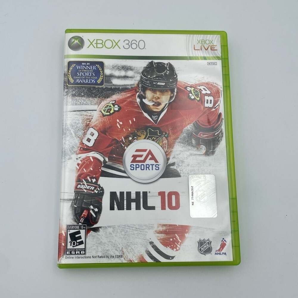EA Sports NHL 10 Xbox 360 Hockey Game 2009 NTSC E10+ Case Manual